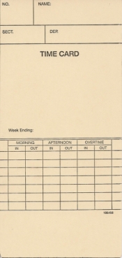 Ronald Jack RJ-3300A Weekly Clock Card