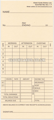 Beatron Smart D Weekly Clock Cards