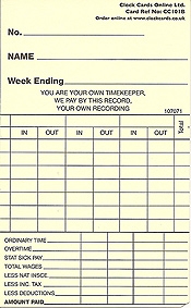 Time Precision TP-200A Weekly Clock Cards