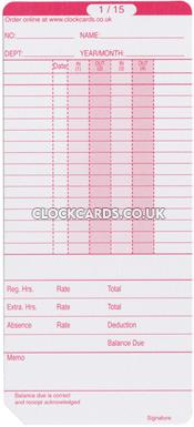 Accutime AC001 Monthly Clock Cards